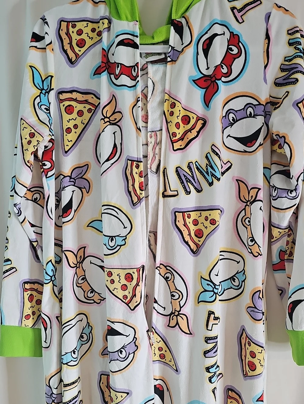 Vintage Adult Teenage Mutant Ninja Turtles White & Green Adult One-Piece Costome